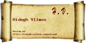 Hidegh Vilmos névjegykártya