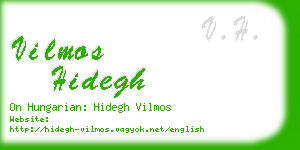 vilmos hidegh business card